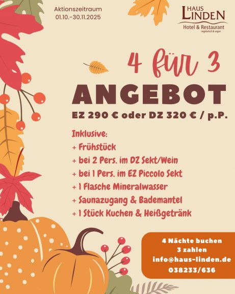 4 für 3 Angebot